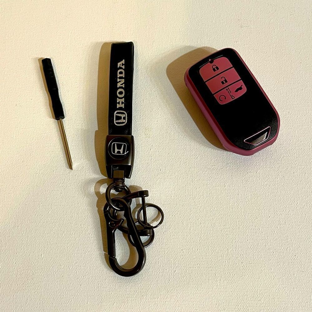 Honda fob Keychain in Black & fob cover in Pink NWT